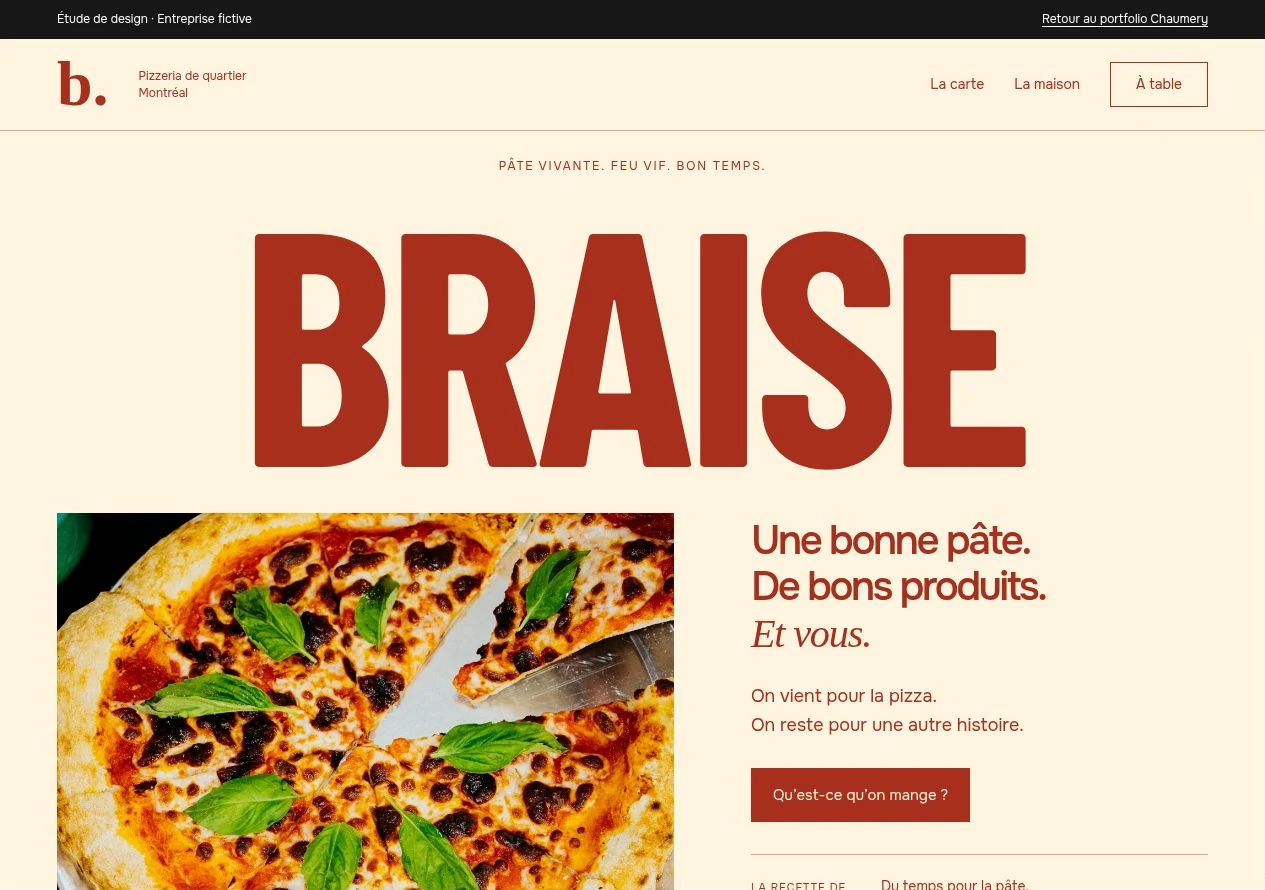 Aperçu du site de démonstration Braise