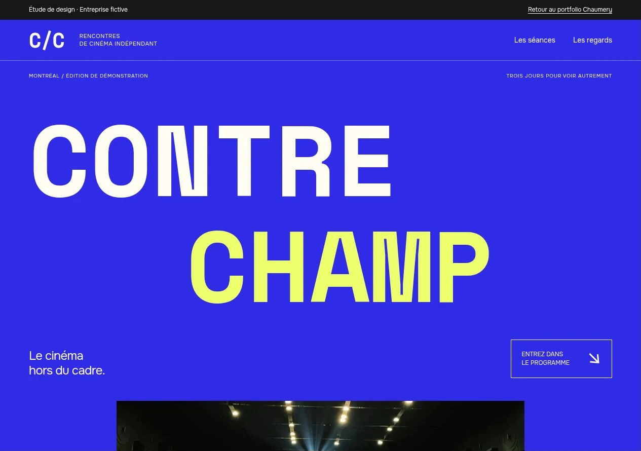 Aperçu du site de démonstration Contrechamp