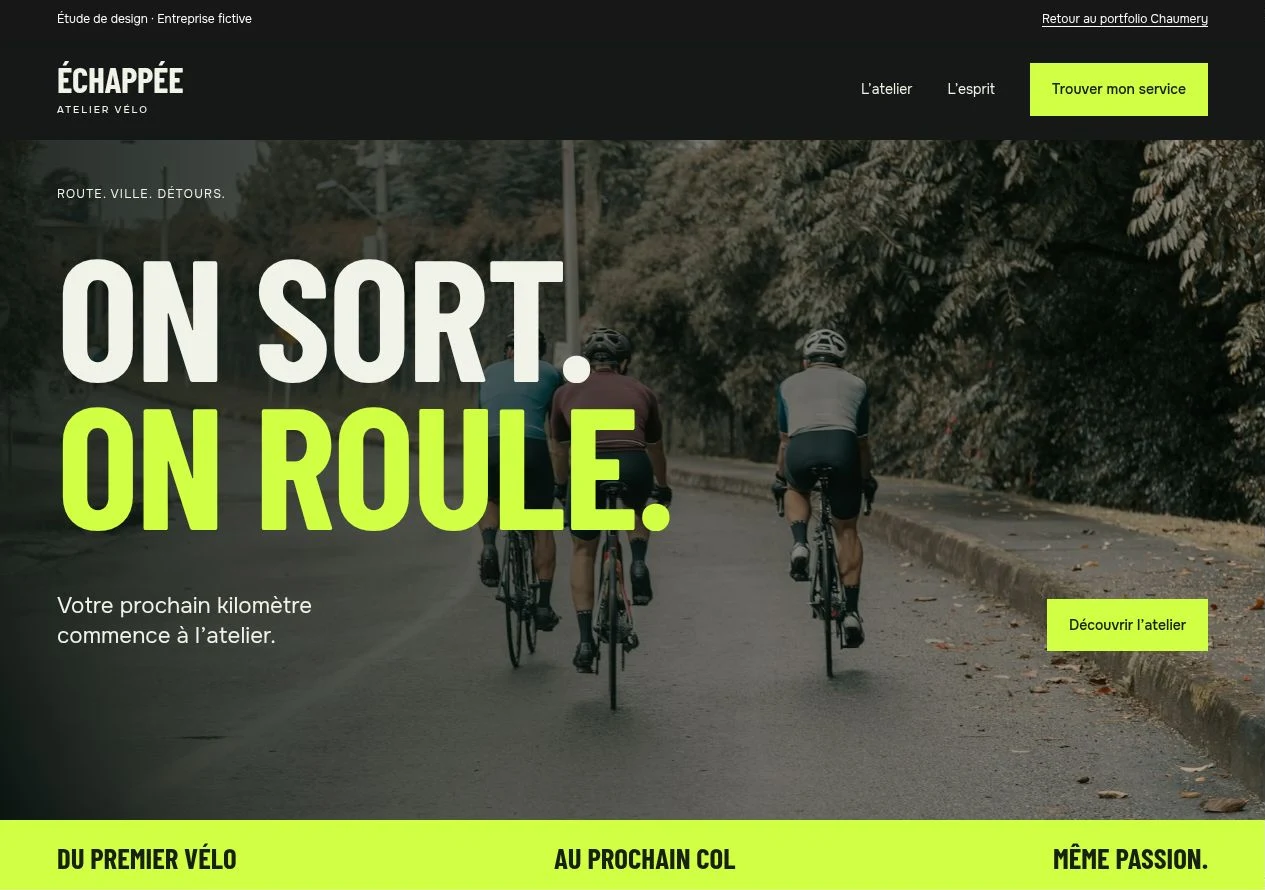 Aperçu du site de démonstration Échappée