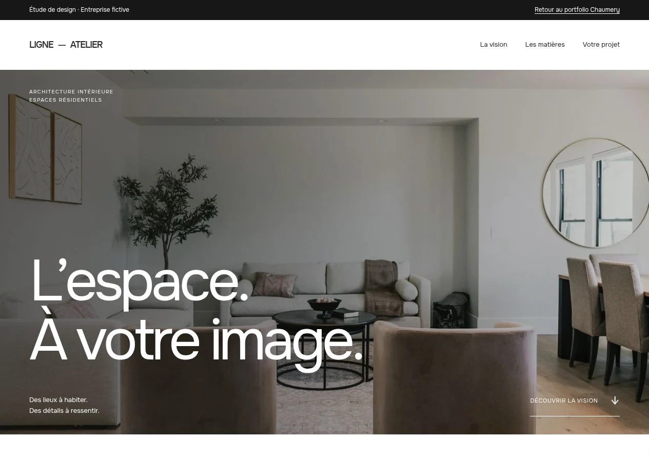 Aperçu du site de démonstration Ligne Atelier